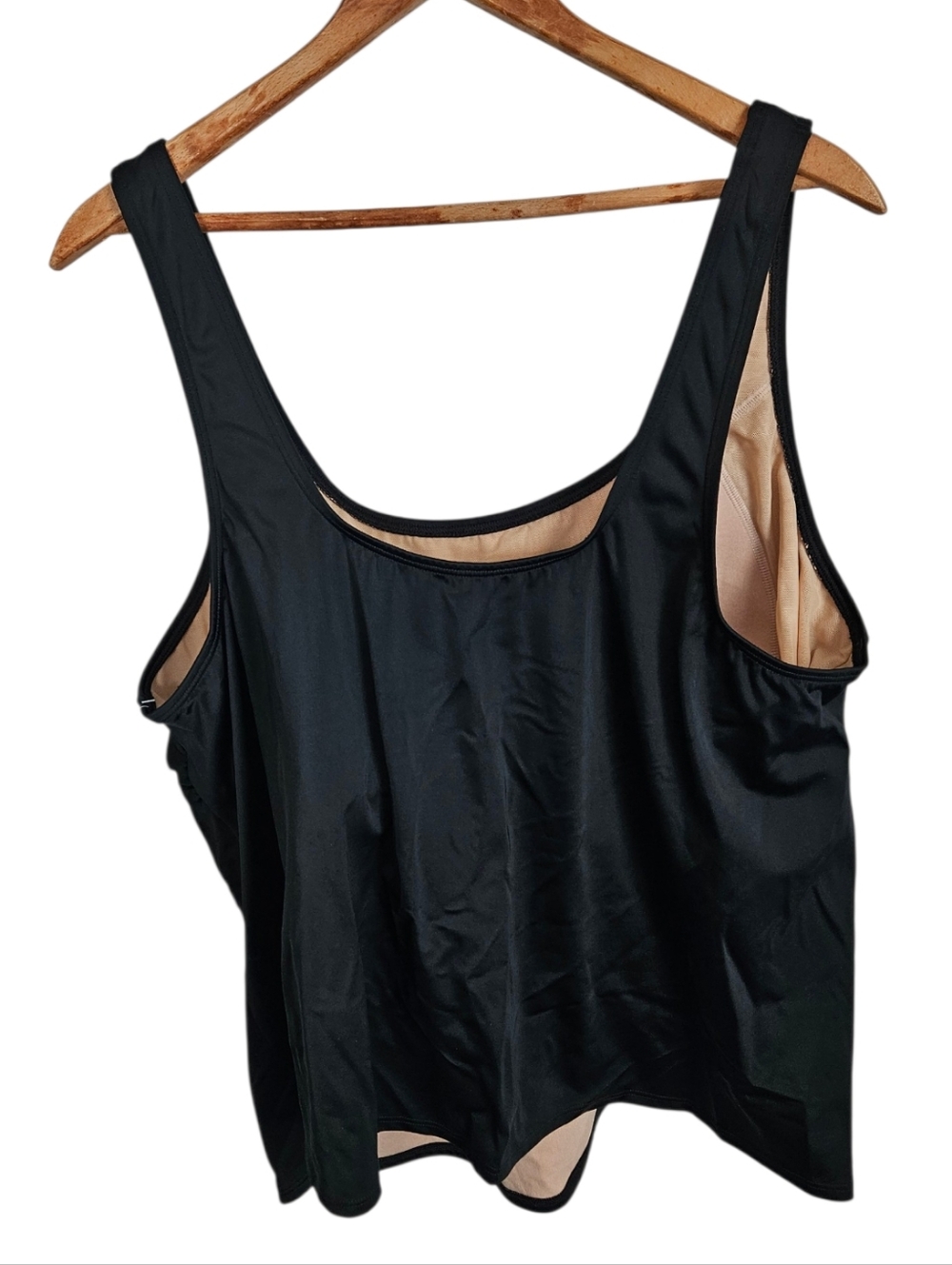 NWT L.L. Bean Black Beansport Scoop Neck Swim Tankini Top, Size 24W - Picture 6 of 6